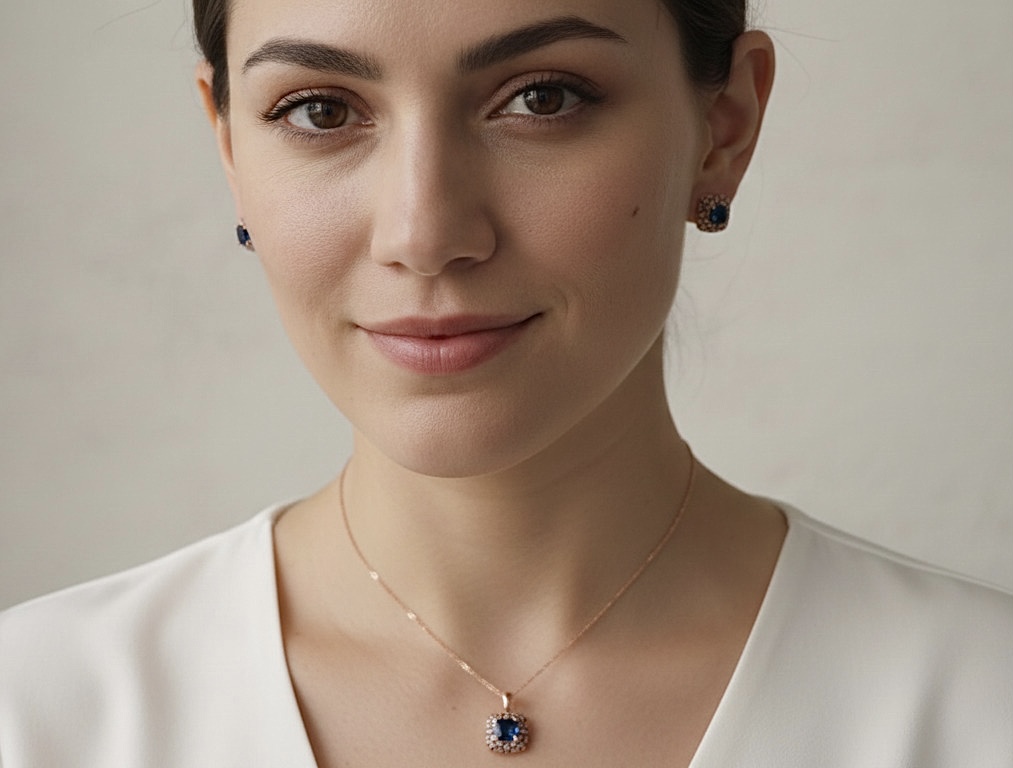 Royal Blue Sapphire Jewelry Set Shaazz Store