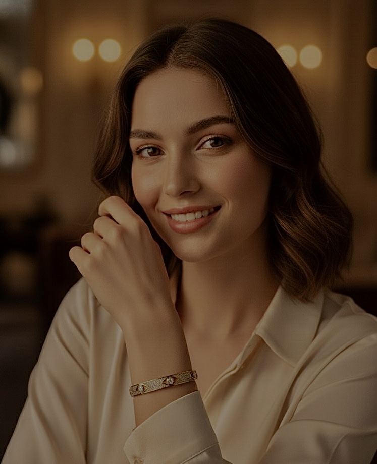 Elegant Starlight Crystal Bangle in Silver by Shazz Store